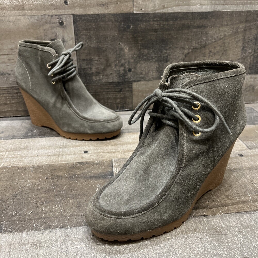 MICHAEL Michael Kors Womens Green Suede Chukka Wedge Heels Comfort Size 7 M